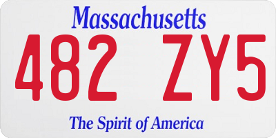 MA license plate 482ZY5