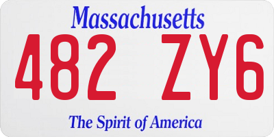 MA license plate 482ZY6