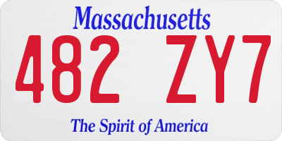 MA license plate 482ZY7