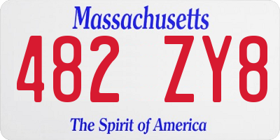 MA license plate 482ZY8