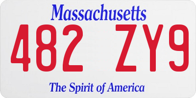 MA license plate 482ZY9