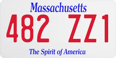 MA license plate 482ZZ1
