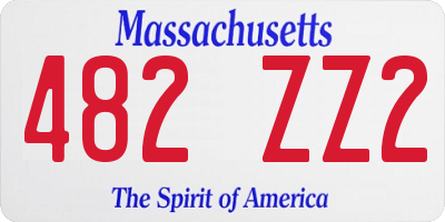 MA license plate 482ZZ2
