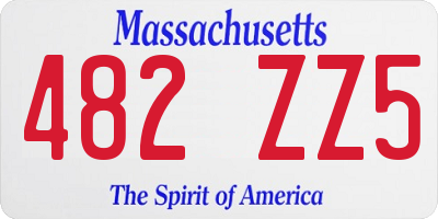 MA license plate 482ZZ5