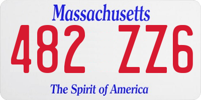 MA license plate 482ZZ6