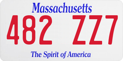 MA license plate 482ZZ7