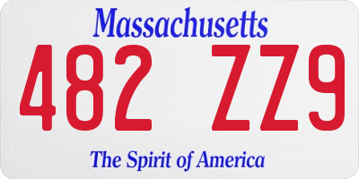 MA license plate 482ZZ9