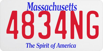 MA license plate 4834NG