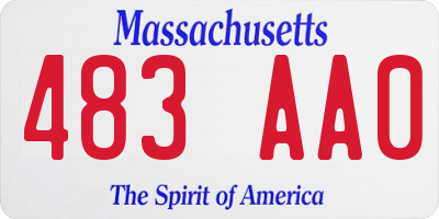 MA license plate 483AA0