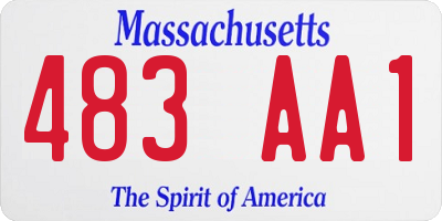 MA license plate 483AA1