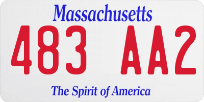 MA license plate 483AA2