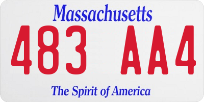 MA license plate 483AA4