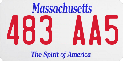 MA license plate 483AA5