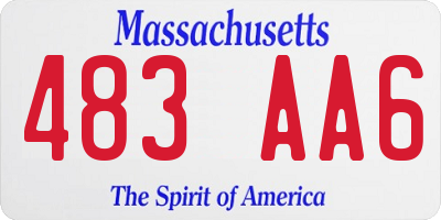 MA license plate 483AA6