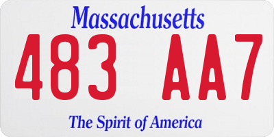 MA license plate 483AA7