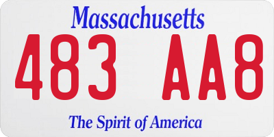 MA license plate 483AA8