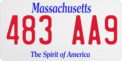 MA license plate 483AA9