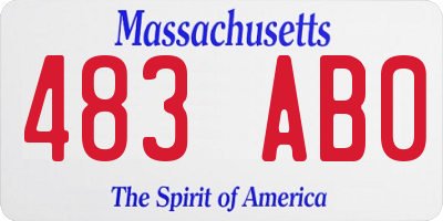 MA license plate 483AB0