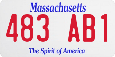 MA license plate 483AB1