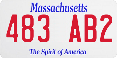 MA license plate 483AB2