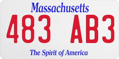 MA license plate 483AB3