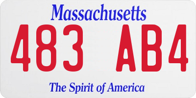 MA license plate 483AB4