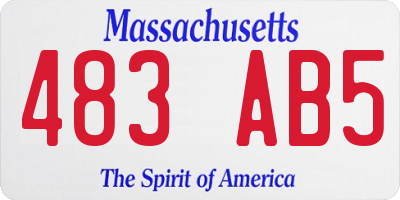MA license plate 483AB5