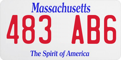MA license plate 483AB6
