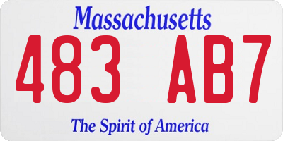MA license plate 483AB7