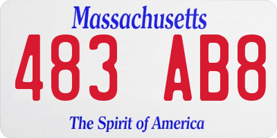 MA license plate 483AB8