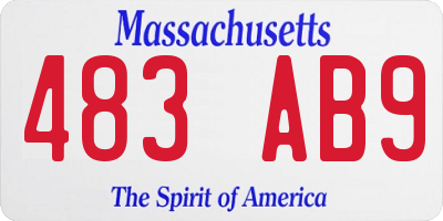 MA license plate 483AB9