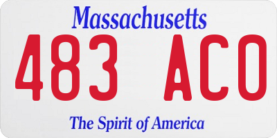 MA license plate 483AC0