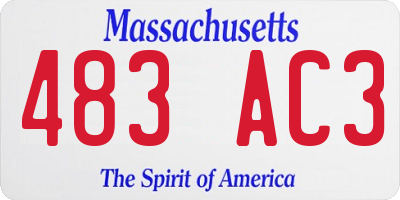 MA license plate 483AC3