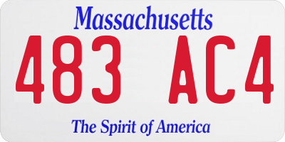 MA license plate 483AC4