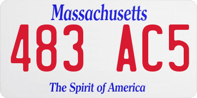 MA license plate 483AC5