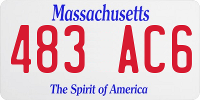 MA license plate 483AC6