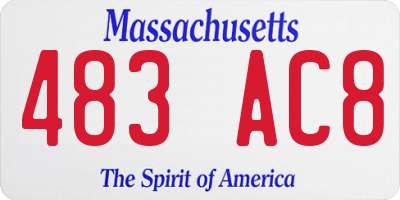 MA license plate 483AC8