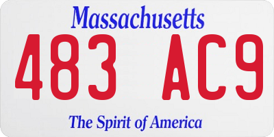 MA license plate 483AC9