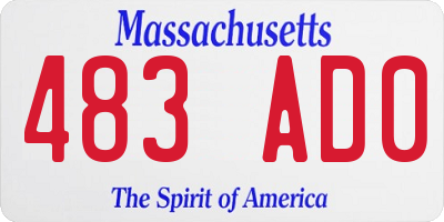 MA license plate 483AD0