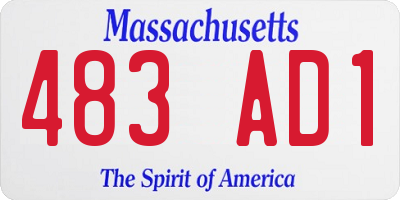 MA license plate 483AD1