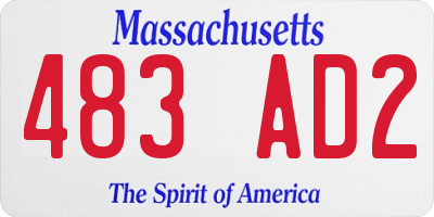 MA license plate 483AD2