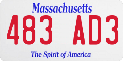MA license plate 483AD3