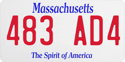 MA license plate 483AD4