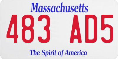 MA license plate 483AD5