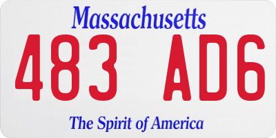 MA license plate 483AD6