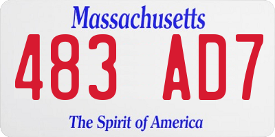 MA license plate 483AD7