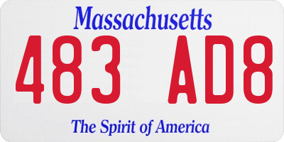 MA license plate 483AD8