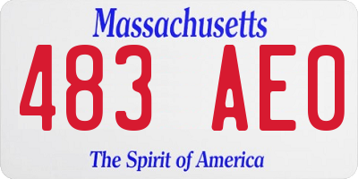 MA license plate 483AE0