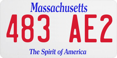 MA license plate 483AE2