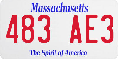 MA license plate 483AE3